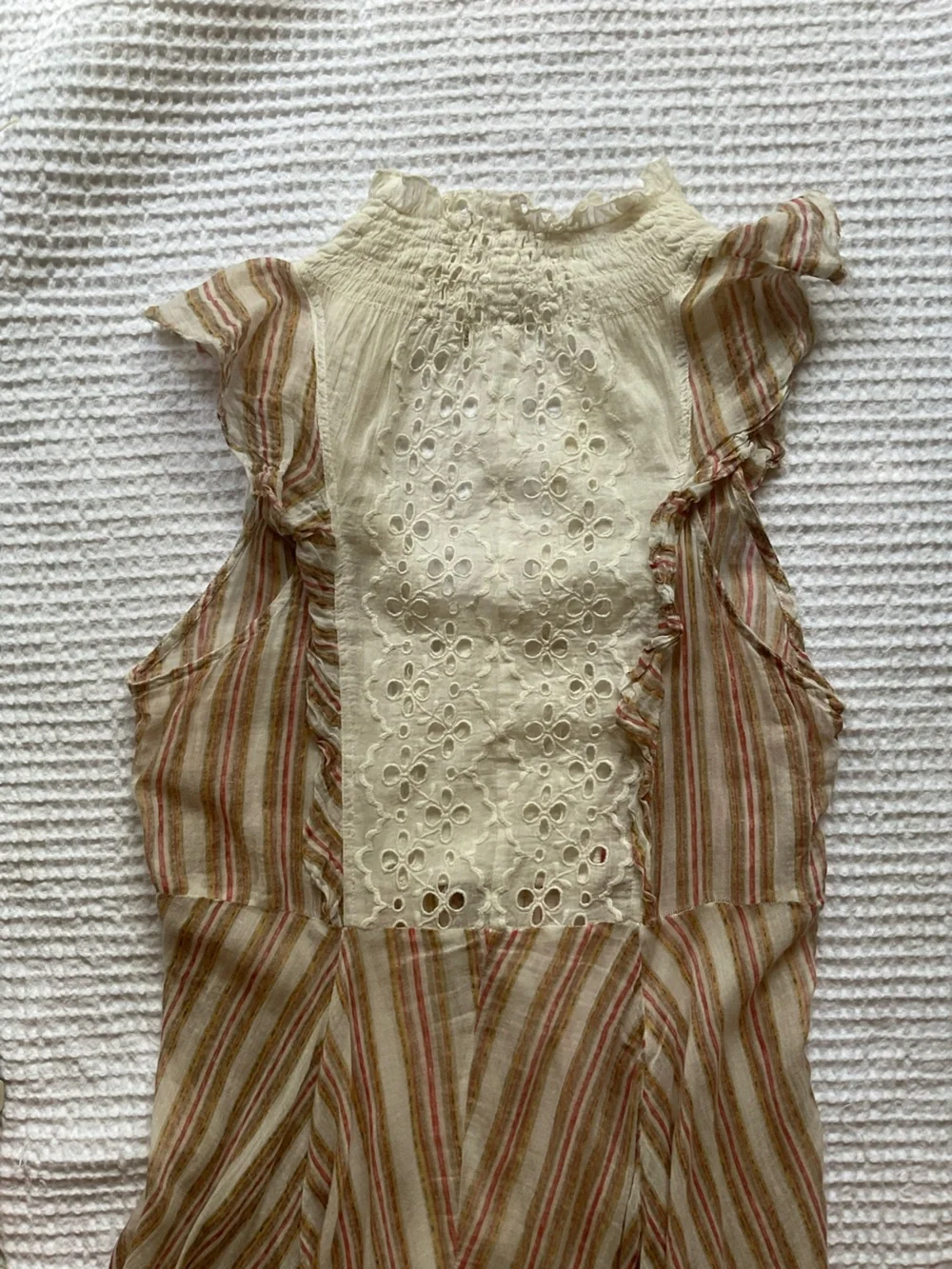Free People Boho  Striped Ruffle maxi Dress with Matching Shorts  M